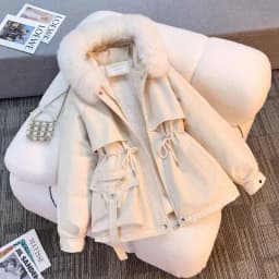 Y2k Vintage Long Sleeve Parka Faux Fur Collar Patchwork Autumn Winter Women Casual American Retro Padded Coat Solid 2026