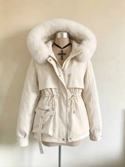 Y2k Vintage Long Sleeve Parka Faux Fur Collar Patchwork Autumn Winter Women Casual American Retro Padded Coat Solid 2026