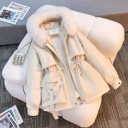 Y2k Vintage Long Sleeve Parka Faux Fur Collar Patchwork Autumn Winter Women Casual American Retro Padded Coat Solid 2026