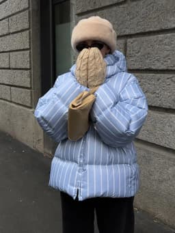 Women Casual Hooded Striped Cotton Coat Chic Full Sleeve Zipper Thicken Single Breasted Jacket Lady Winter Daily Street Outwears