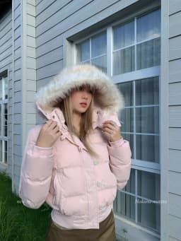Winter Warm Cotton Padded Parka With Faux Fur Collar Y2K Vintage Casual Streetwear Thick Loose Oversized Outer Coat For Ladies