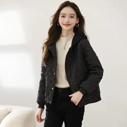 Fall Winter New Style Women's Short Lightweight Fashionable Cotton Jacket Warm Stylish Korean Loose Fit Hooded Coat