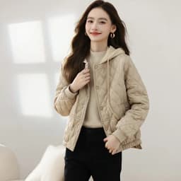 Fall Winter New Style Women's Short Lightweight Fashionable Cotton Jacket Warm Stylish Korean Loose Fit Hooded Coat
