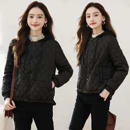 Fall Winter New Style Women's Short Lightweight Fashionable Cotton Jacket Warm Stylish Korean Loose Fit Hooded Coat