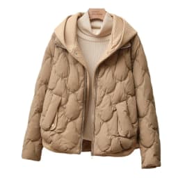 2025 New Winter Jacket Women Warm Parkas Female Fake Two-piece Long Sleeve Casual Cotton Padded Jacket Hooded Outwear Ladies