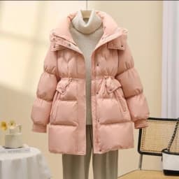 Mid Long Winter 2025 DownCotton Jacke Women's Fashionable Cotton Jacket With Waist Cinching Slimming EffectThick Totton Jacket