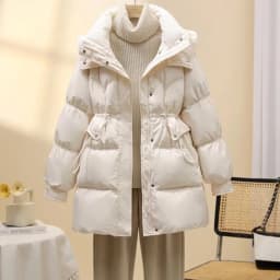 Mid Long Winter 2025 DownCotton Jacke Women's Fashionable Cotton Jacket With Waist Cinching Slimming EffectThick Totton Jacket