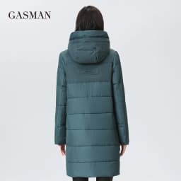 GASMAN 2022 women's winter jacket Long casual warm down jacket female Stand-up collar hooded zipper parka Women coat 17616