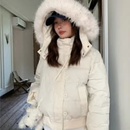 2026 Women Winter Faux Fur Collar Parka Korean Fashion Warm Cotton Padded Jacket Y2K Vintage Casual Streetwear Coat