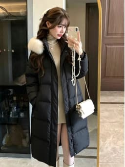 Y2K Vintage Korean Style Women Faux Fur Collar Hooded Parka Winter Warm Loose Casual Daily Long Sleeve Outerwear Overcoat Jacket