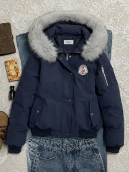 Harajuku Korean Fashion Loose Women Faux Fur Collar Long Cotton‑padded Jacket Y2K American Vintage Casual Parkas Outerwear Tops