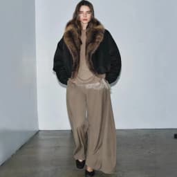 Women Faux Fur Parkas Coats Solid Overcoats Turn Down Collar Long Sleeves Thick Loose Fit Office Lady Casual 2026 Autumn Winter