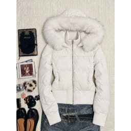Korean Fashion Cotton padded Jacket Harajuku Casual Outerwear Tops Women Faux Fur Collar Parkas Coats Y2K American Vintage Daily