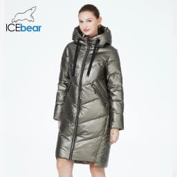 ICEbear-Mid-length Hooded Jacket for Women, Warm Cotton Coat, Casual Parkas for Ladies, Fashion Brand, New, Winter, GWD20302D, 2