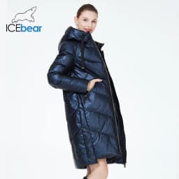 ICEbear-Mid-length Hooded Jacket for Women, Warm Cotton Coat, Casual Parkas for Ladies, Fashion Brand, New, Winter, GWD20302D, 2