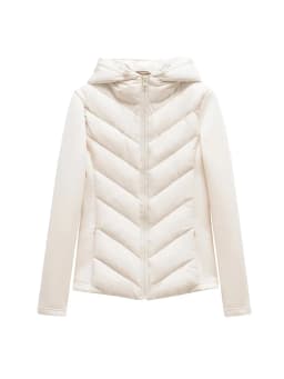 White Hooded Slim Fit Splice Waist Thickened Short Cotton Jacket Women's Light Thin Korean Style Commute Long Sleeve Zipper