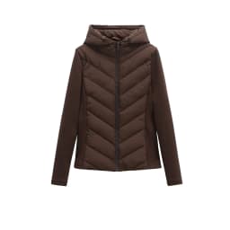 White Hooded Slim Fit Splice Waist Thickened Short Cotton Jacket Women's Light Thin Korean Style Commute Long Sleeve Zipper