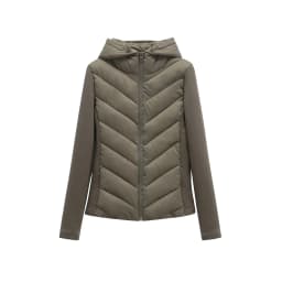 White Hooded Slim Fit Splice Waist Thickened Short Cotton Jacket Women's Light Thin Korean Style Commute Long Sleeve Zipper