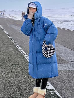 Vielleicht 2025 Korean Jacket Women Winter X-long Parkas Solid Hooded Thicken Warm Female Snow Wear Coat Padded Loose Clothes