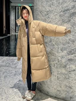 Vielleicht 2025 Korean Jacket Women Winter X-long Parkas Solid Hooded Thicken Warm Female Snow Wear Coat Padded Loose Clothes