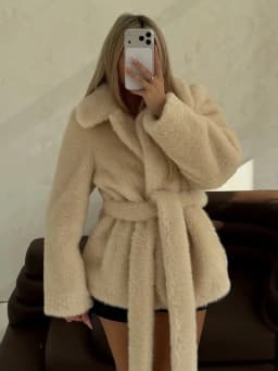 Winter Fashion Thick Warm Faux Mink Fur Coat Women Luxury Woman High Quality Elegant Lace Up Fluffy Mink Fur Jacket Overcoat