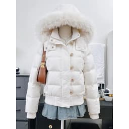 Vintage Y2K Faux Fur Collar Jacket Women Long Sleeve Solid Color Japanese Harajuku Style Casual Street Outerwear Autumn Winter