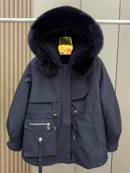 Faux Fur Collar Cotton Padded Jacket Autumn Winter Lace Up Loose Short Pocket Parkas Coats Commute Fashion Lady Outwear Daily