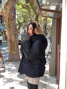 Y2K Vintage 2026 Korean Fashion Women Faux Fur Collar Hooded Jackets Winter Warm Cotton Padded Parka Casual Outerwear Coat