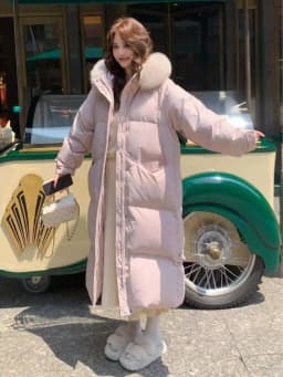 Women Winter Long Parka Jacket Faux Fur Collar Cotton Padded Coat Korean Style Warm Y2K Vintage Casual Streetwear Outerwear