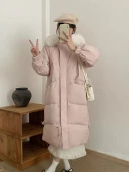 Winter Women Long Parka Faux Fur Collar Cotton Padded Jacket Korean Style Warm Y2K Vintage Casual Streetwear Outerwear Coat