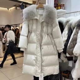 Women Long Cotton Padded Parkas Faux Fur Collar Jacket 2026 Winter Vintage Y2K Korean Style Warm Overcoat Casual Outerwear