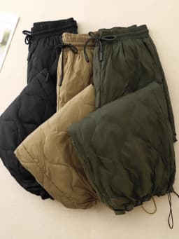 Lightweight Thickened Cotton Pants for Women Loose Cuffed Casual Harlan Pants Large Size Korean Style Commute Regular Length