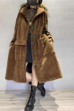 Thickened Fleece Long Corduroy Warm Outerwear Women's Single Button Open Cardigan Windbreaker Autumn Winter Outerwear