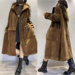Thickened Fleece Long Corduroy Warm Outerwear Women's Single Button Open Cardigan Windbreaker Autumn Winter Outerwear