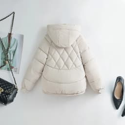 Women's Thickened Cotton Jacket Autumn Winter Hooded Puffer Bread Style Large Size Short Height down Cotton Coat Trendy