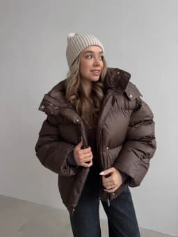 Winter Short Thick Hooded Puff Down Jacket Female Warm Loose Brown Jackets Women White Duck Down Zipper Parker Cotton Outwears