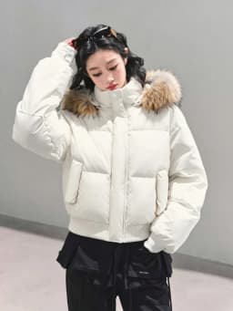 Winter 2026 Korean Style Women Faux Fur Collar Hooded Coat Warm Cotton Padded Jacket Y2K Vintage Casual Parka Outerwear Tops