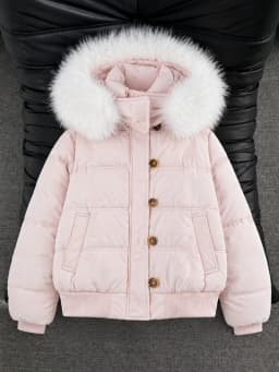 2026 Women Winter Faux Fur Collar Parka Korean Fashion Warm Cotton Padded Jacket Y2K Vintage Casual Streetwear Outerwear Coat