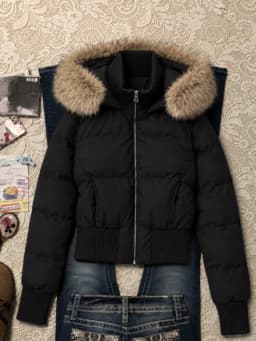 Casual Outerwear Women Korean Fashion Cotton‑padded Jacket Harajuku Faux Fur Collar Parkas Coats Y2K American Vintage Hooded