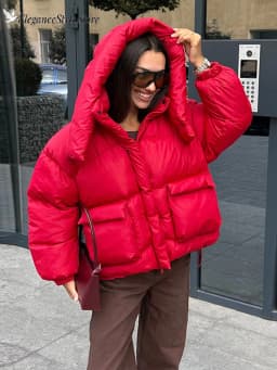 Solid Color Hooded Padded Coats Women Loose Zipper Single-breasted Pockets Thicken Jackets 2026 New Ladies Winter Casual Outwear