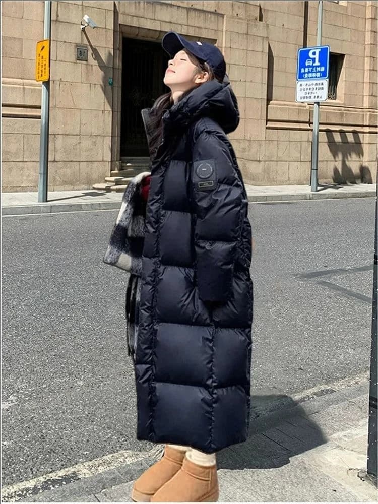 Women Winter Warm Thick Cotton Coat 2025 New Women Mid-Length Cotton Padded Jacket Korean Loose Hooded Parkas Coat Women Outwear