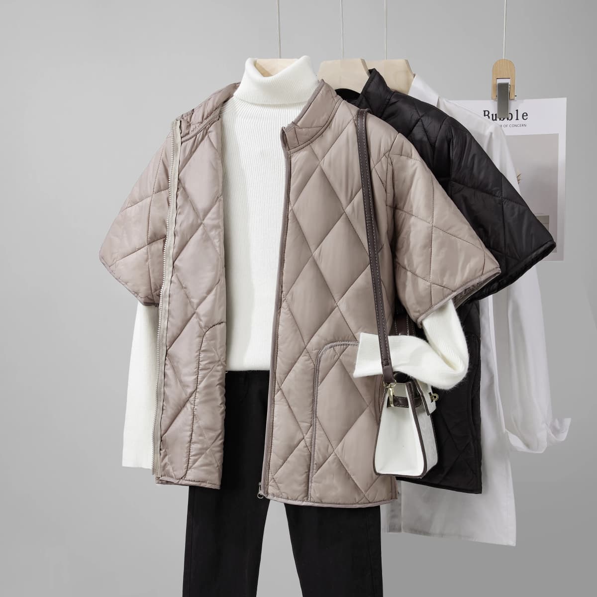 Women's Cotton Vest Svel Quilted Jaet Home Wear Thermal oulder Pad Large Size Rhombus Pattern Cotton Clothes