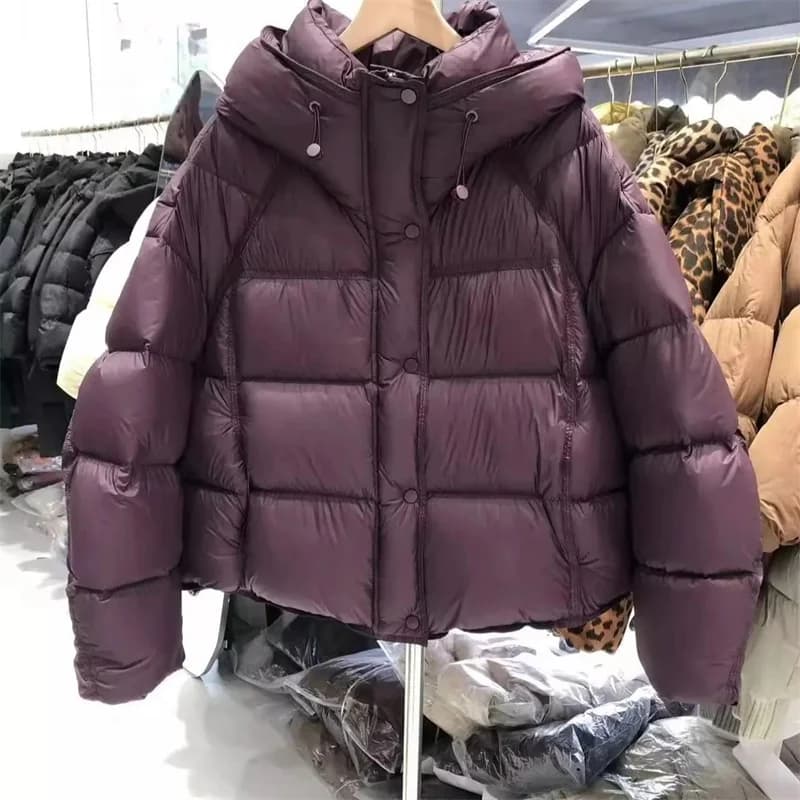 Down Jacket Women Parkas Winter 2025 New Short Hooded Warm Cotton Padded Coat Female Fashion Outerwear Korean Thick Overcoat Top