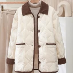 2026 Female Padded Jacket New Korean Loose Flip Collar Corduroy Diamond Grid Jacket Women Winter Short Lightweight Cotton Coat