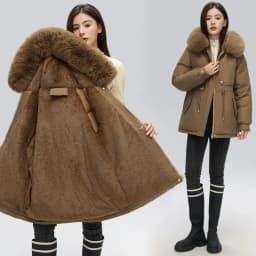 Winter Coat New Women's Thick Cotton Jacket Women's Medium Long Korean Version Fur Collar Coat Female Warm Parka Overcoat