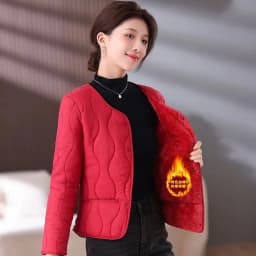 Cotton-Padded Jacket Women Middle-aged Autumn Winter New Plus Velvet Coat Female Thicken Warm Casual Parkas Outerwear Ladies Top