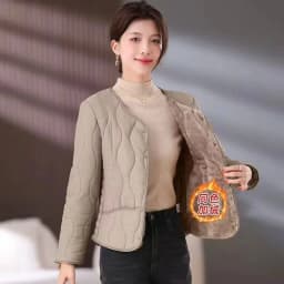 Cotton-Padded Jacket Women Middle-aged Autumn Winter New Plus Velvet Coat Female Thicken Warm Casual Parkas Outerwear Ladies Top