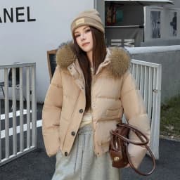 Autumn Winter 2026 New Women's Cotton Padded Jacket Fur Collar Zipper Warm Thicken Coat  Hooded Parkas Jacket Female Outwears