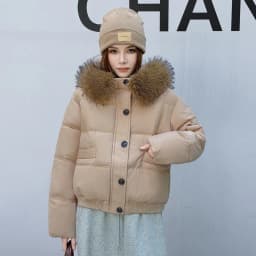Autumn Winter 2026 New Women's Cotton Padded Jacket Fur Collar Zipper Warm Thicken Coat  Hooded Parkas Jacket Female Outwears