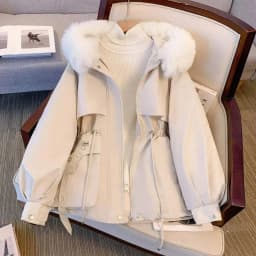 American Vintage Workwear Short Padded Coat Women Thick Warm Zipper Autumn Winter Street Chic Ladies Outer Jackets